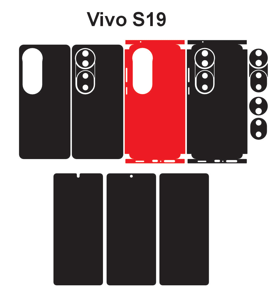 Vivo S19 Pro & S19 Skin Vector Template Cut Files Svg Dxf Eps
