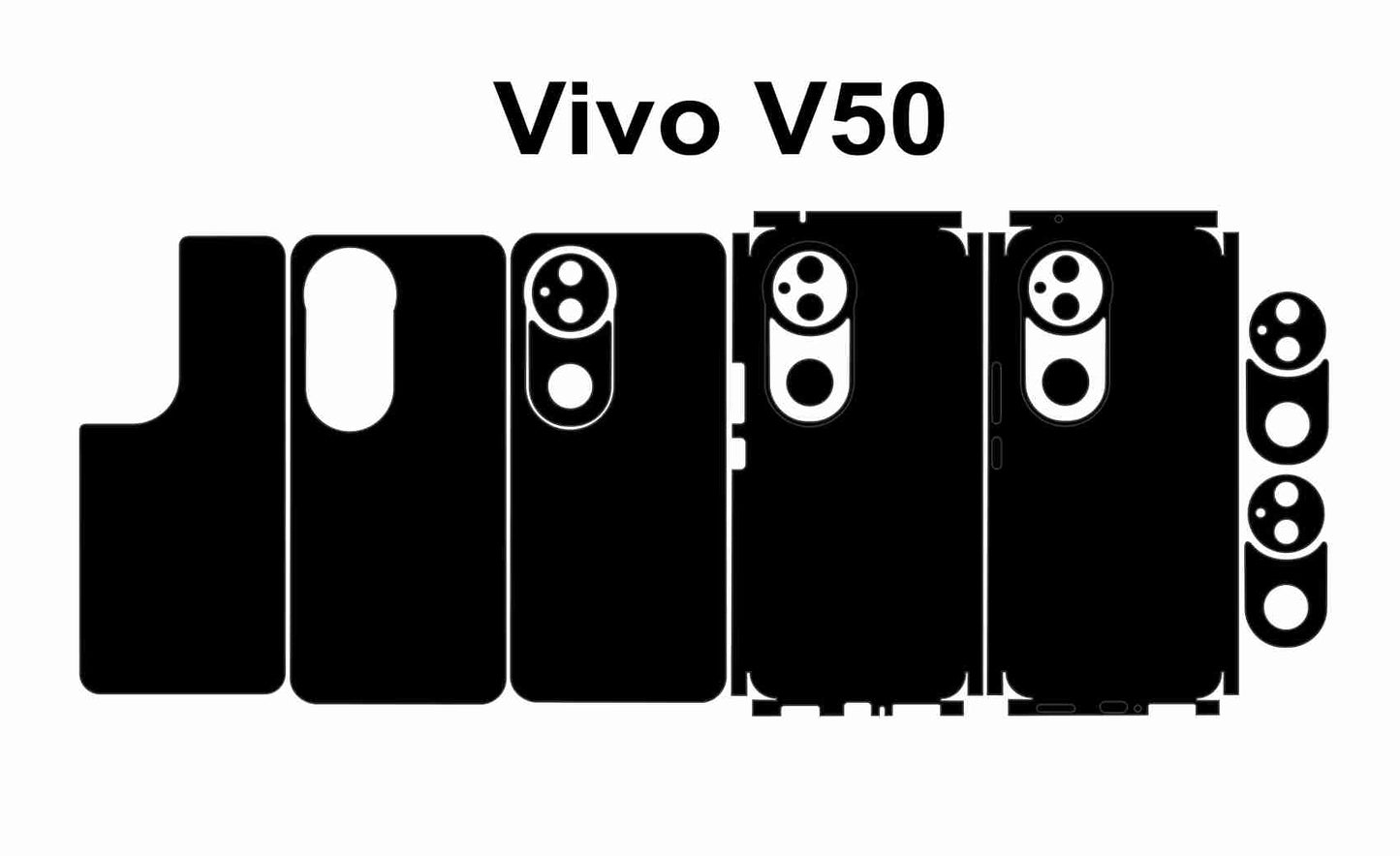 Vivo V50,V50 Lite,V50e Skin Vector Template Cut Files Svg Dxf Cdr