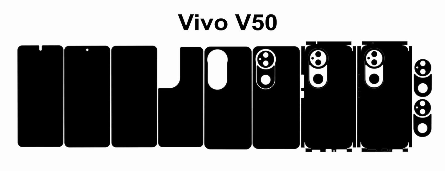 Vivo V50,V50 Lite,V50e Skin Vector Template Cut Files Svg Dxf Cdr