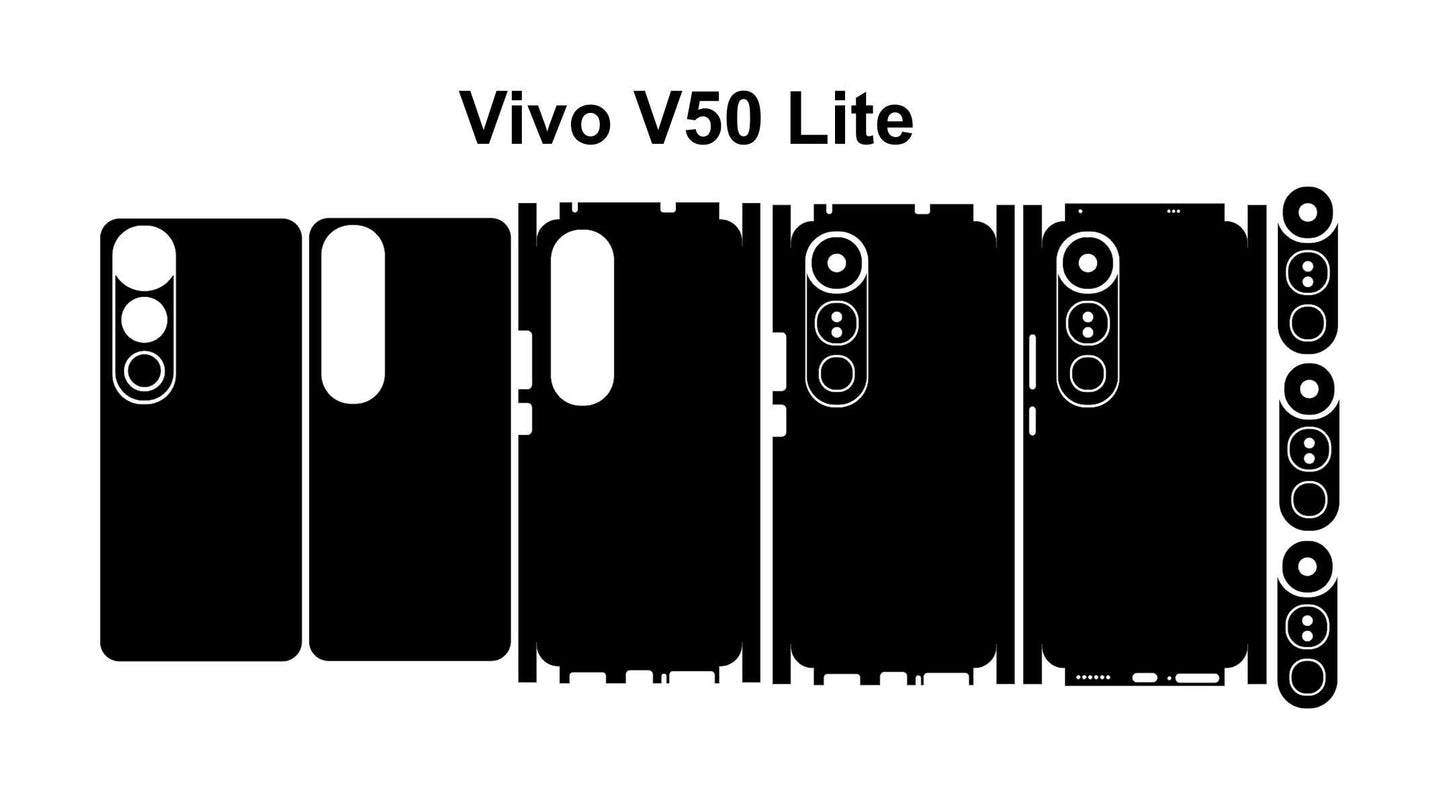 Vivo V50,V50 Lite,V50e Skin Vector Template Cut Files Svg Dxf Cdr