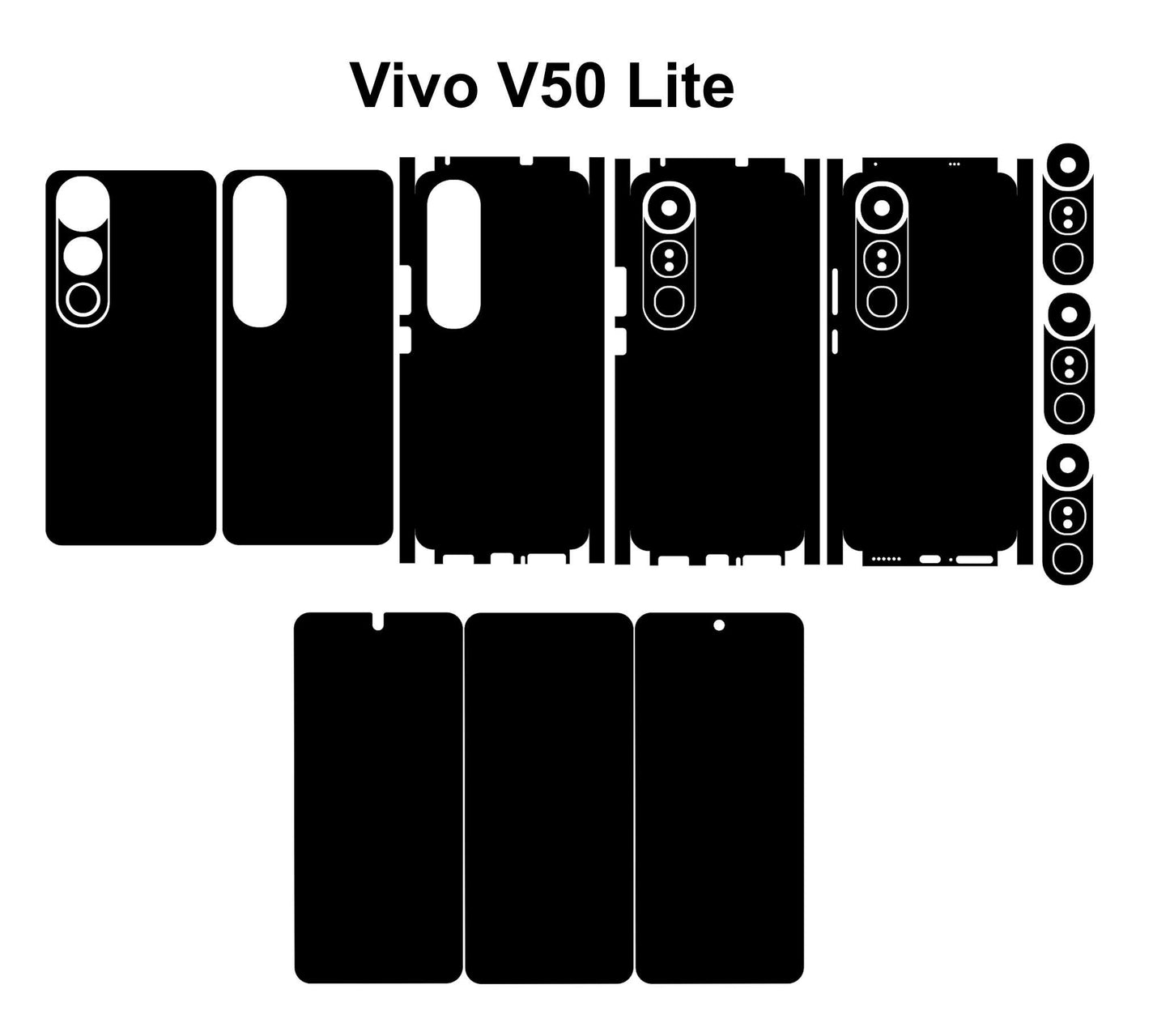 Vivo V50,V50 Lite,V50e Skin Vector Template Cut Files Svg Dxf Cdr