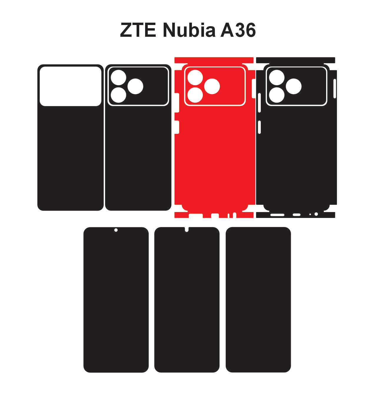 ZTE Nubia A36 Skin Vector Template Cut Files Svg Dxf Png