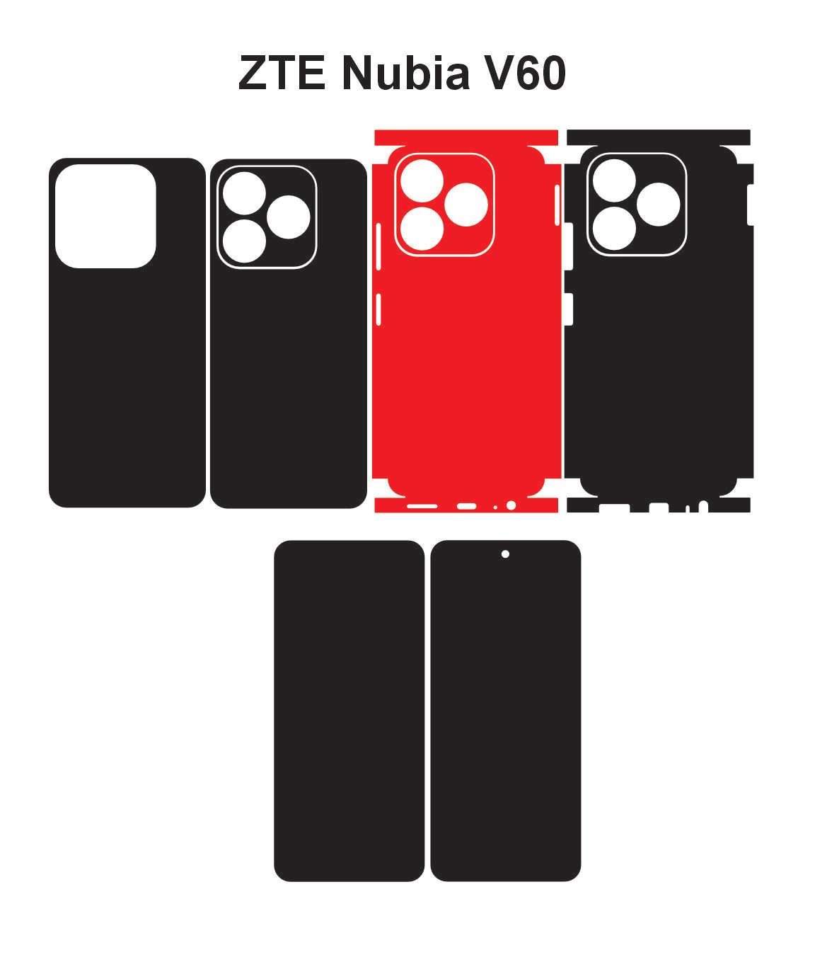 ZTE Nubia V60 Skin Vector Template Cut Files Svg Dxf Png
