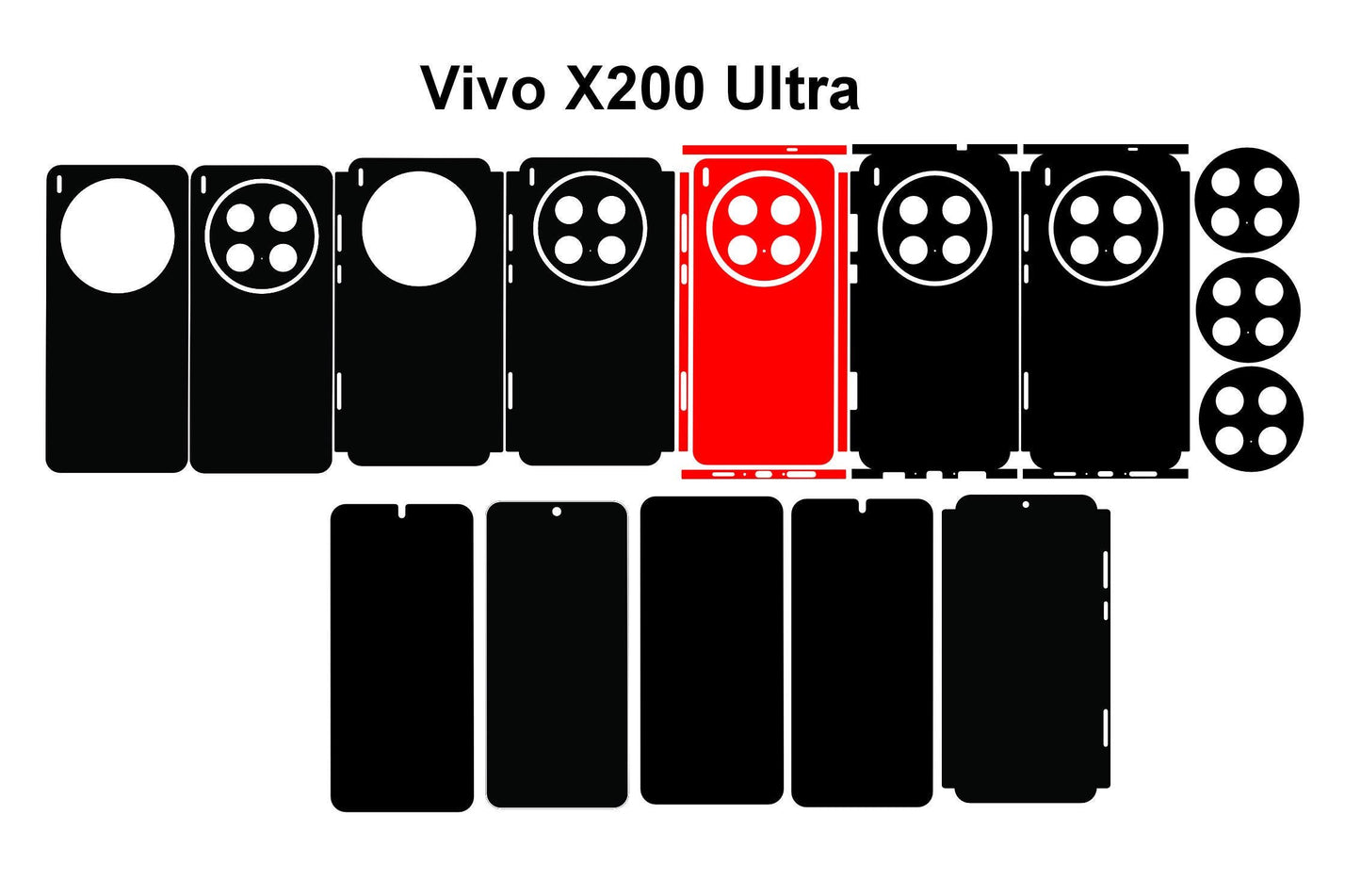 Vivo X Fold 5 / X200 Ultra Mobile Skin SVG: Vinyl Cutting Template