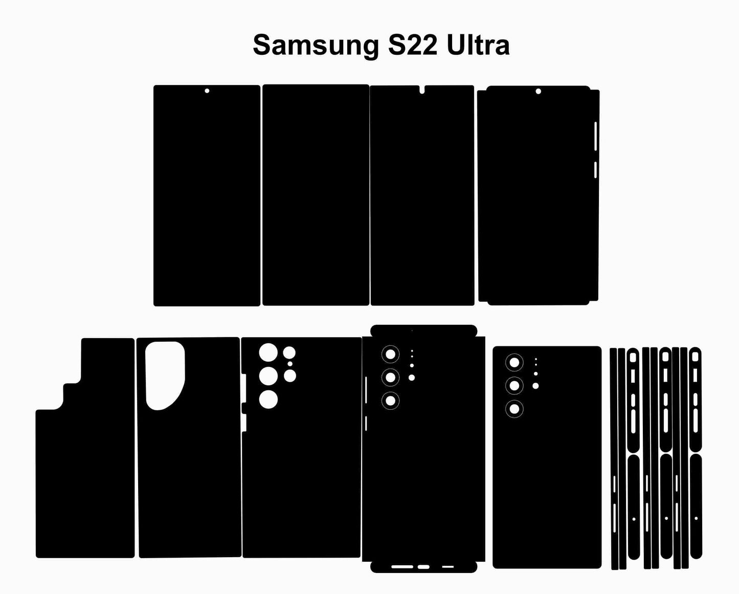 Samsung Galaxy S22 Ultra 5G Skin Template: Vector Files (Die Cut Layout)