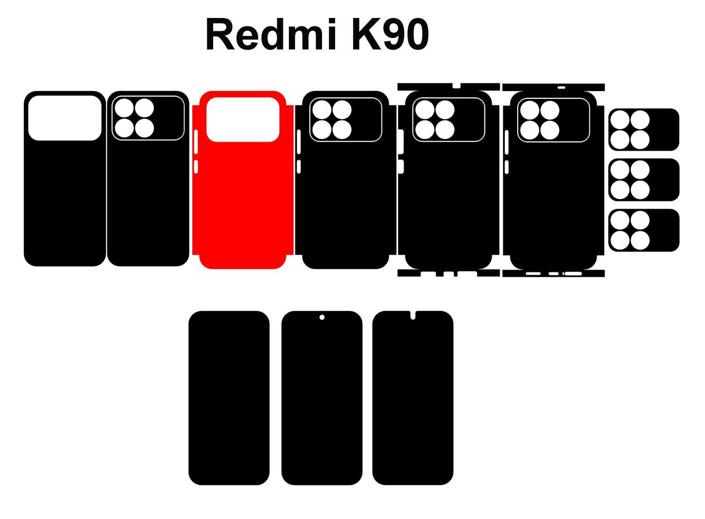 Xiaomi Redmi K90 Pro Max & K90 Skin Vector Template Cut Files Svg Dxf Png