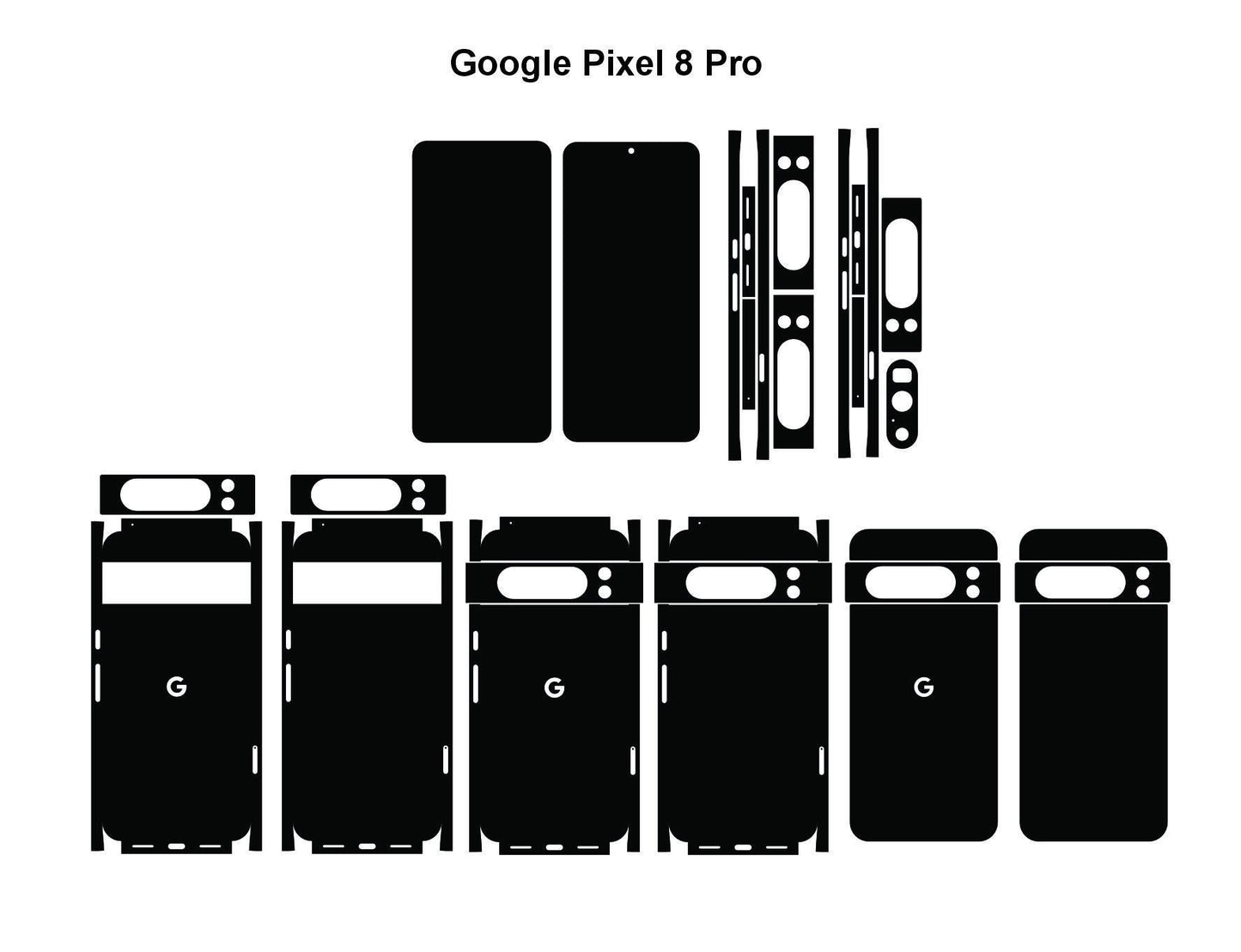 Google Pixel 8 / 8 Pro / 8a Case Templates Skin Vector Cut Files Svg,Dxf,Png