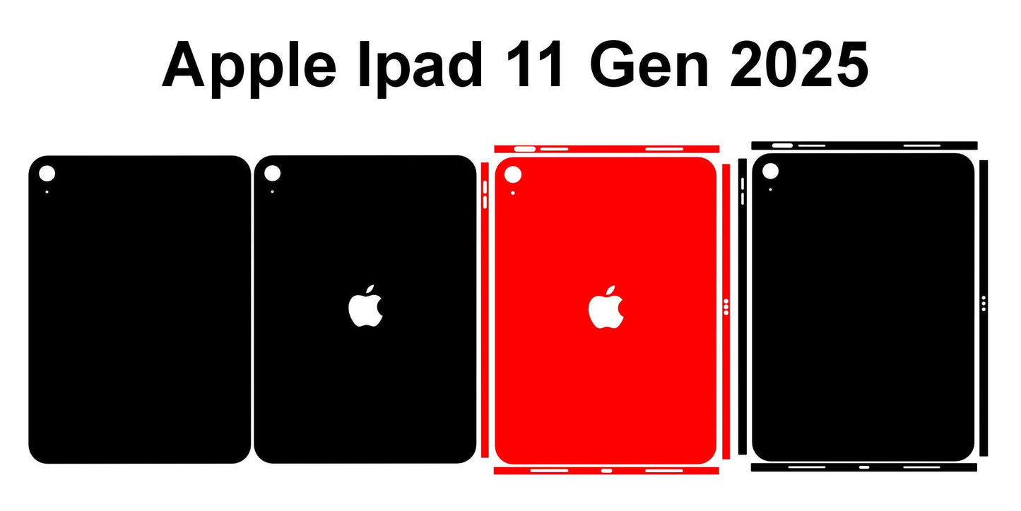 iPad 11-inch Skin Template Cut Files: 2025 Vector Design (A16 iPad Decals & Wraps)