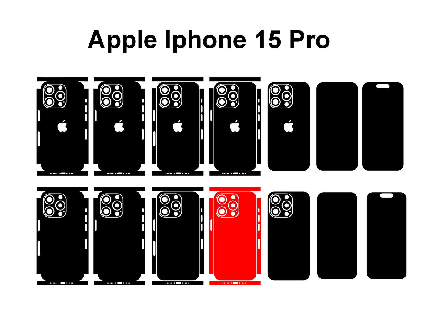 iPhone 15 Pro Max & Pro Skin Vector Template Cut Files SVG DXF PNG