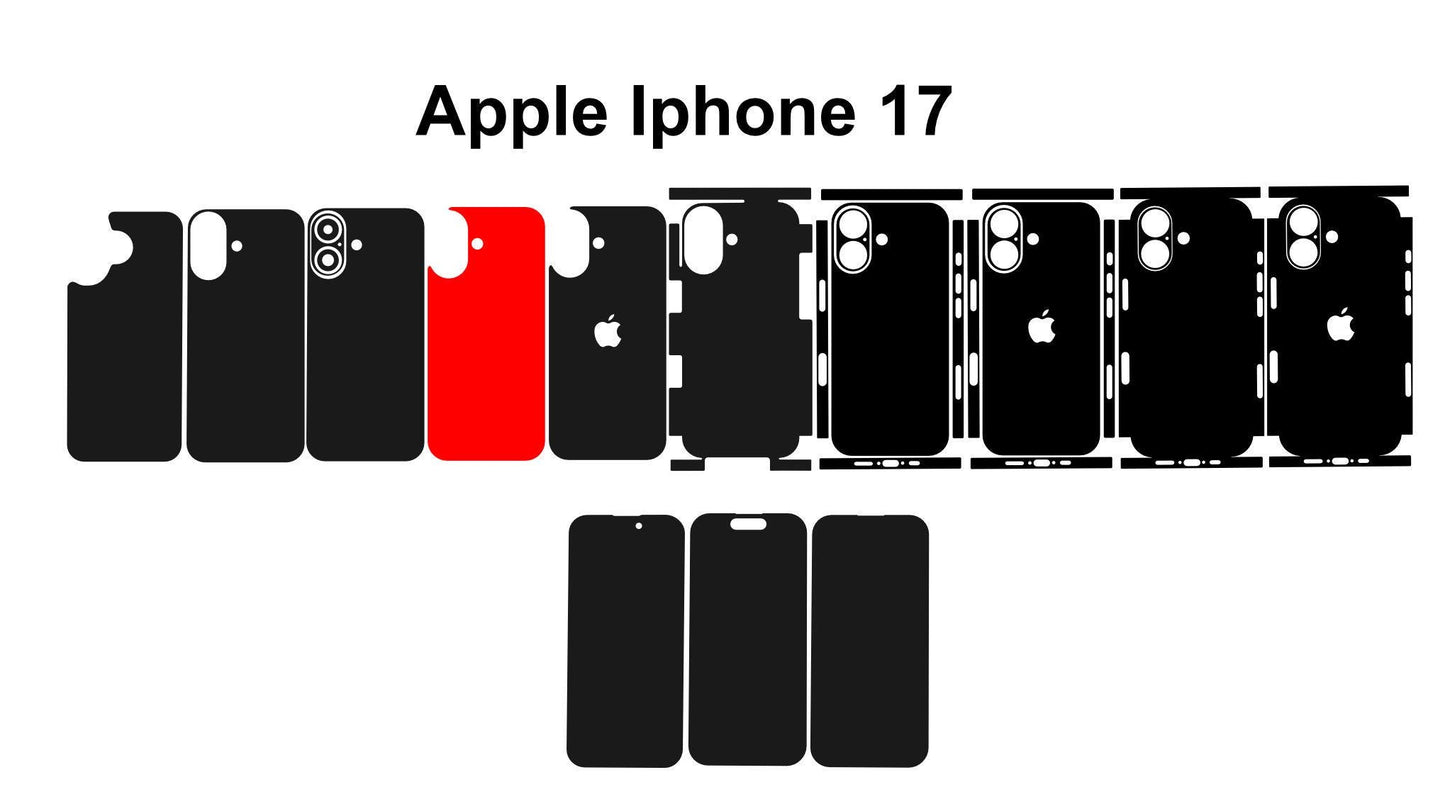 iPhone 17 Case Vector Template SVG DXF PNG Cut Files (Digital Download)