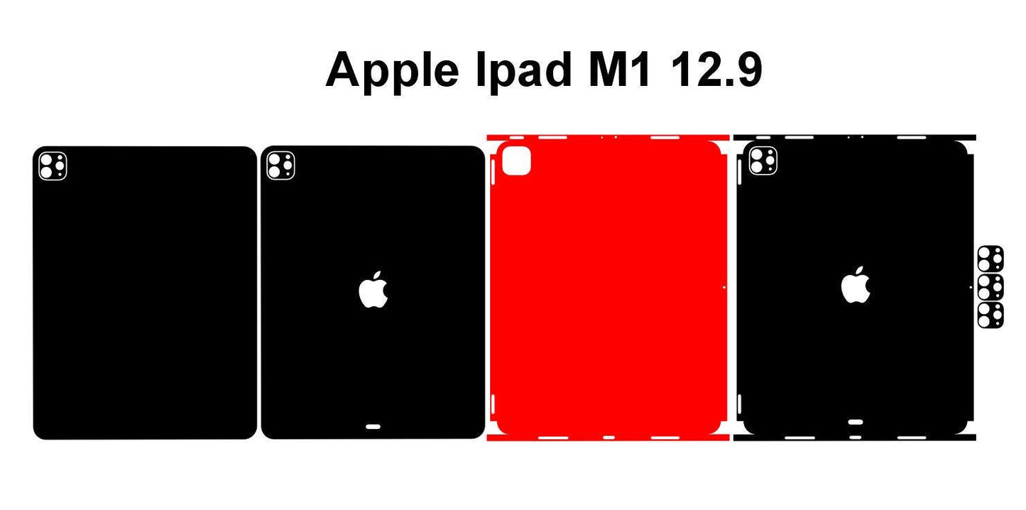 iPad Pro 12.9 (2021) Skin Template: M1 Chip, SVG DXF Cut Files (Digital Download)