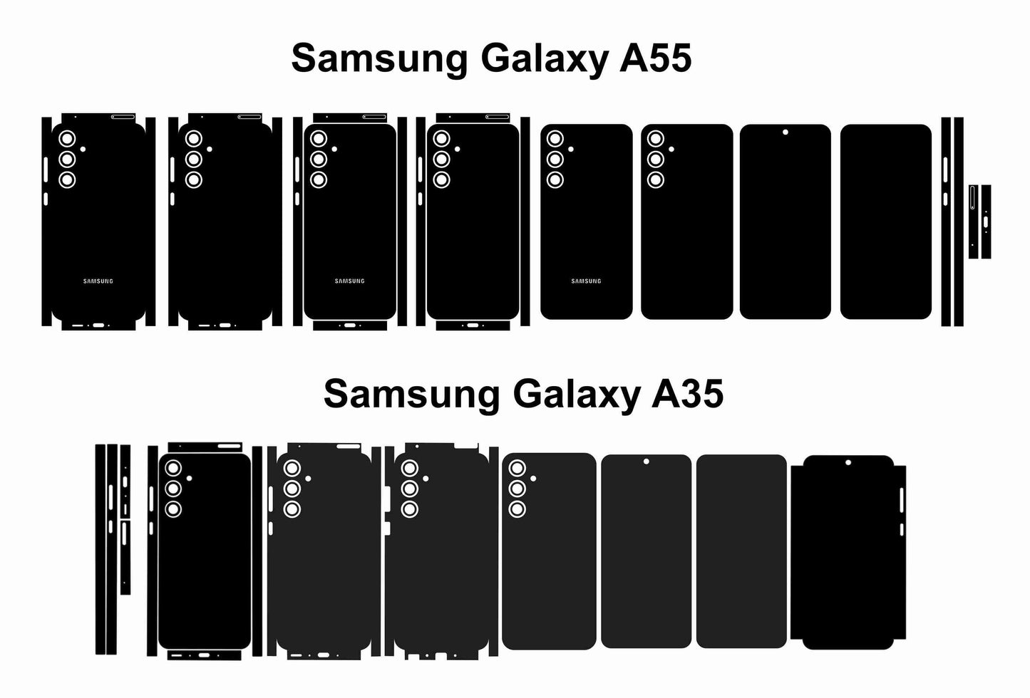 Samsung Galaxy A35 & A55 Skin Template Custom Phone Decals