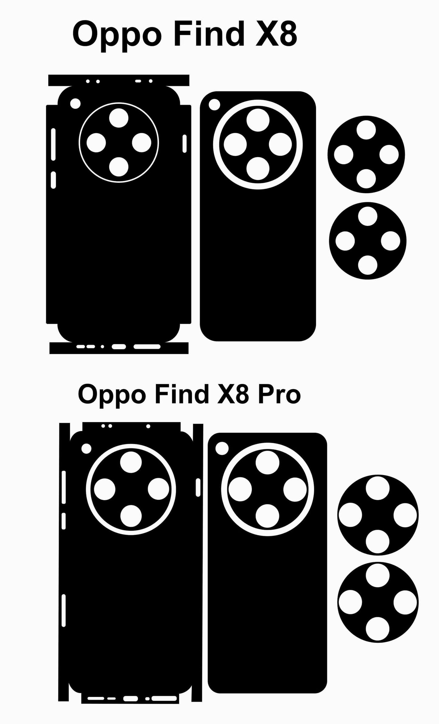 Oppo Find X8 & X8 Pro Skin Template: Custom Phone Wrap (SVG DXF AI)