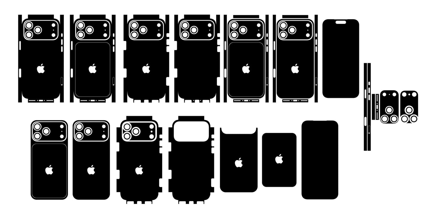 iPhone 17 Pro Max Case Template With Sim & eSim Cut Files SVG DXF PNG