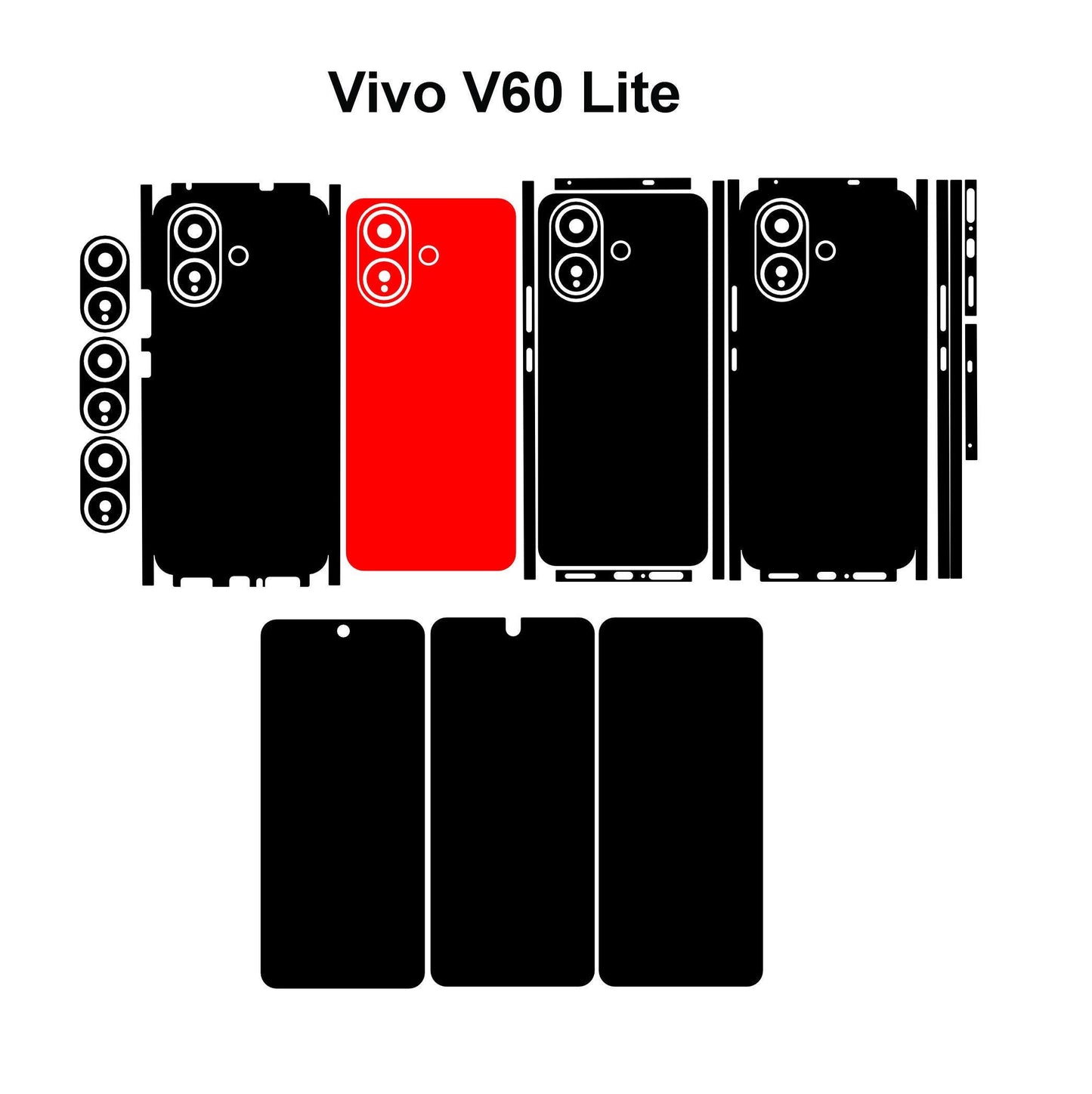 Vivo V60 & V60 Lite 5g Skin Vector Template Cut Files Svg Dxf Png