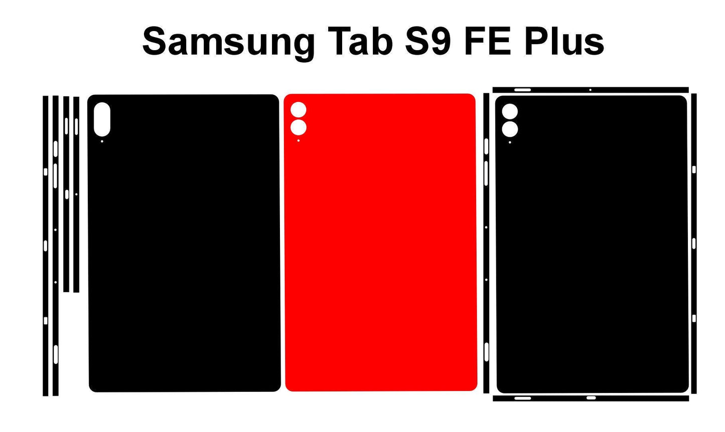 Galaxy Tab S9 FE Plus Vinyl Skin Pattern: DIY Tablet Cover Cutting File