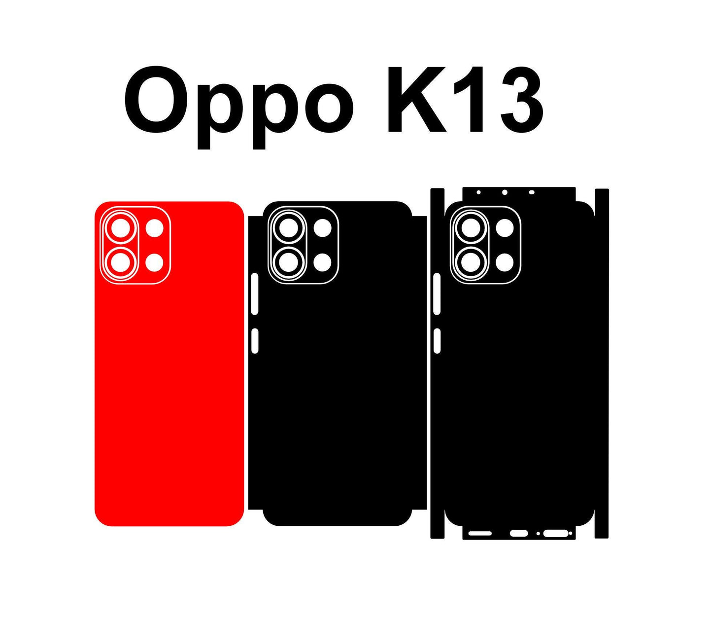 Oppo K13 ,Turbo Pro, & Pro Skin Vector Template Cut Files Svg Dxf Png