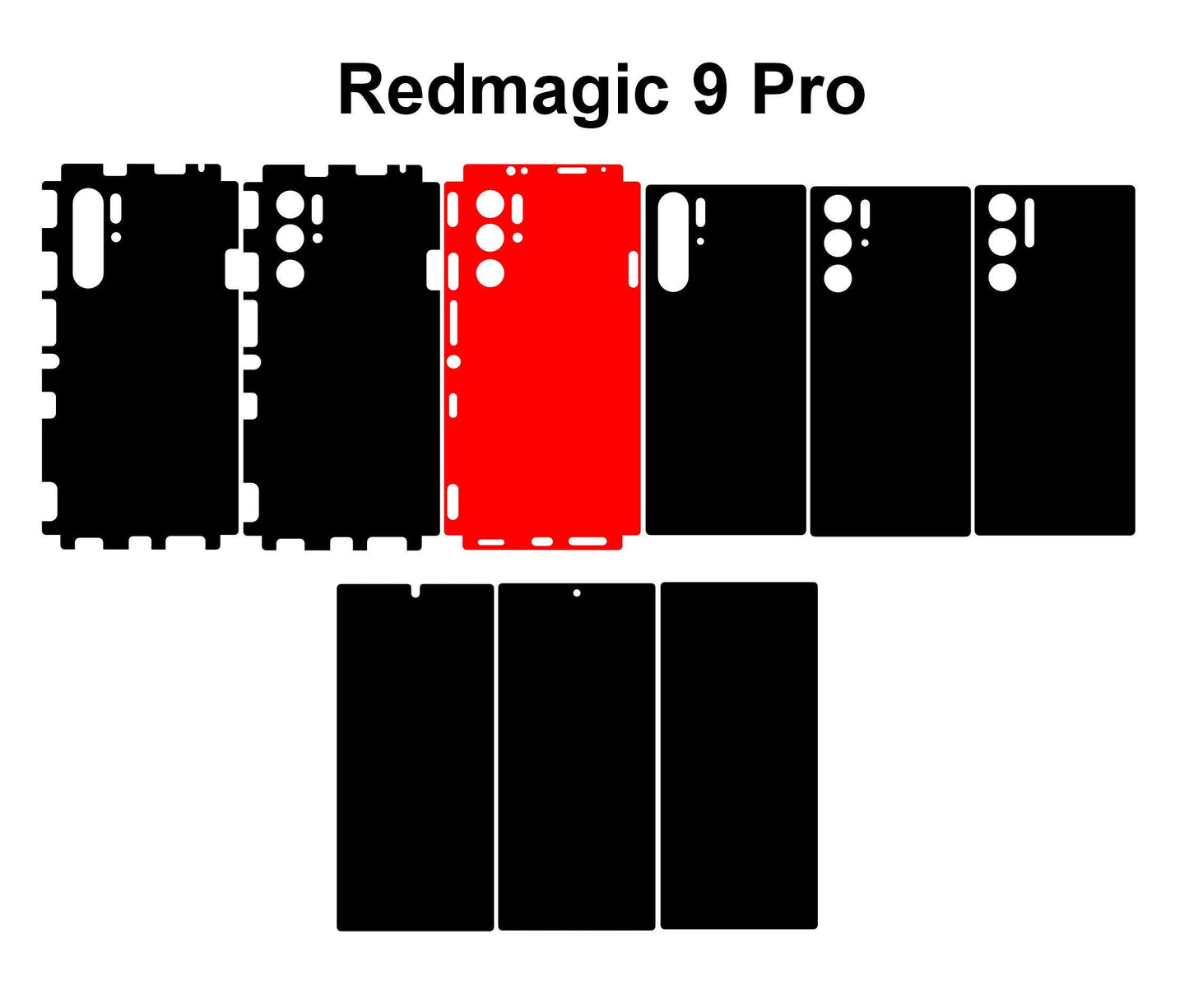 ZTE Nubia RedMagic 9 Pro+ & Pro Skin Vector Templates Cut Files Instant Digital Download