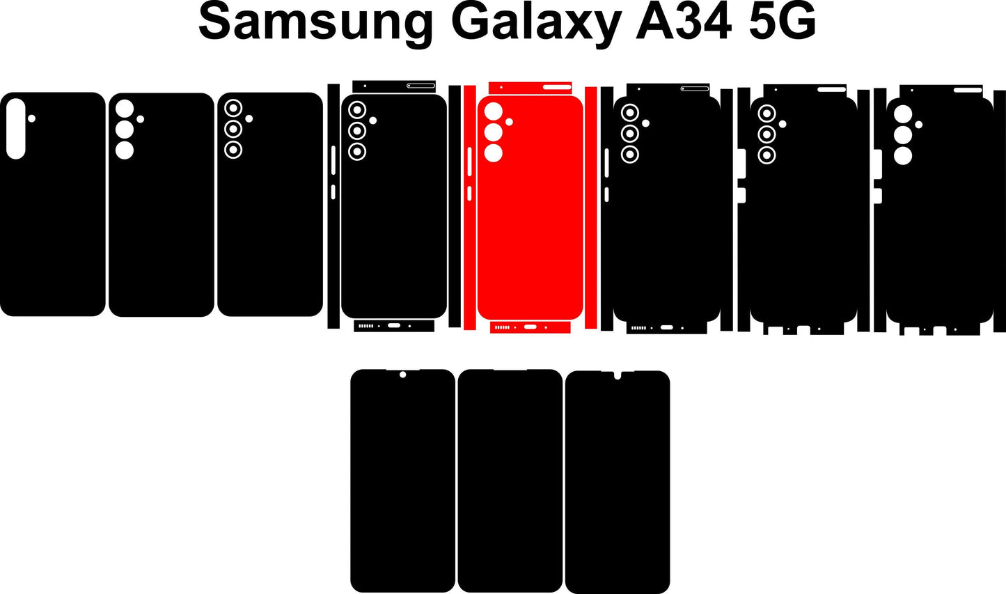 Samsung Galaxy A34 Skin Vector Template: Custom Phone Decal Design (Digital Files)