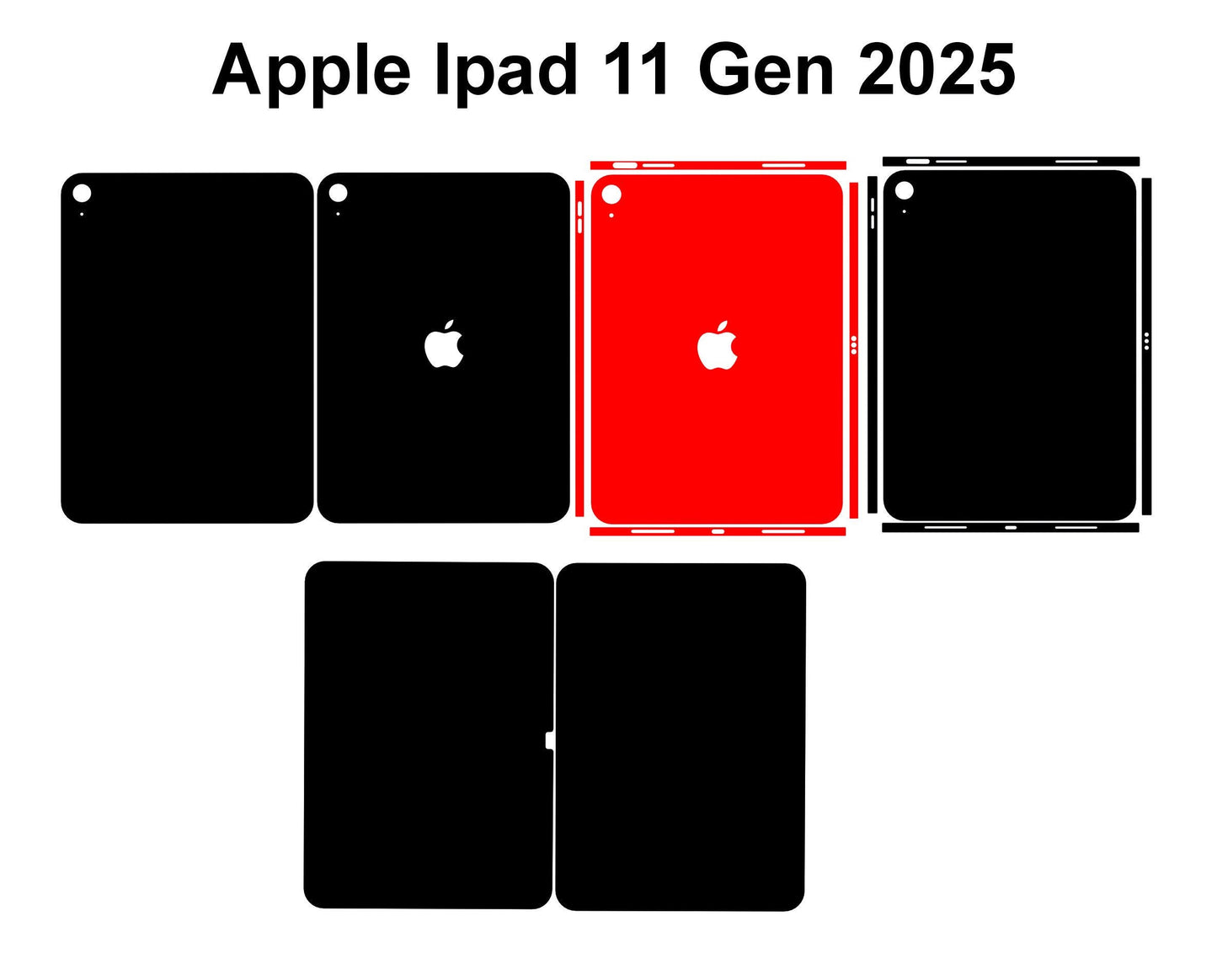 iPad 11-inch Skin Template Cut Files: 2025 Vector Design (A16 iPad Decals & Wraps)