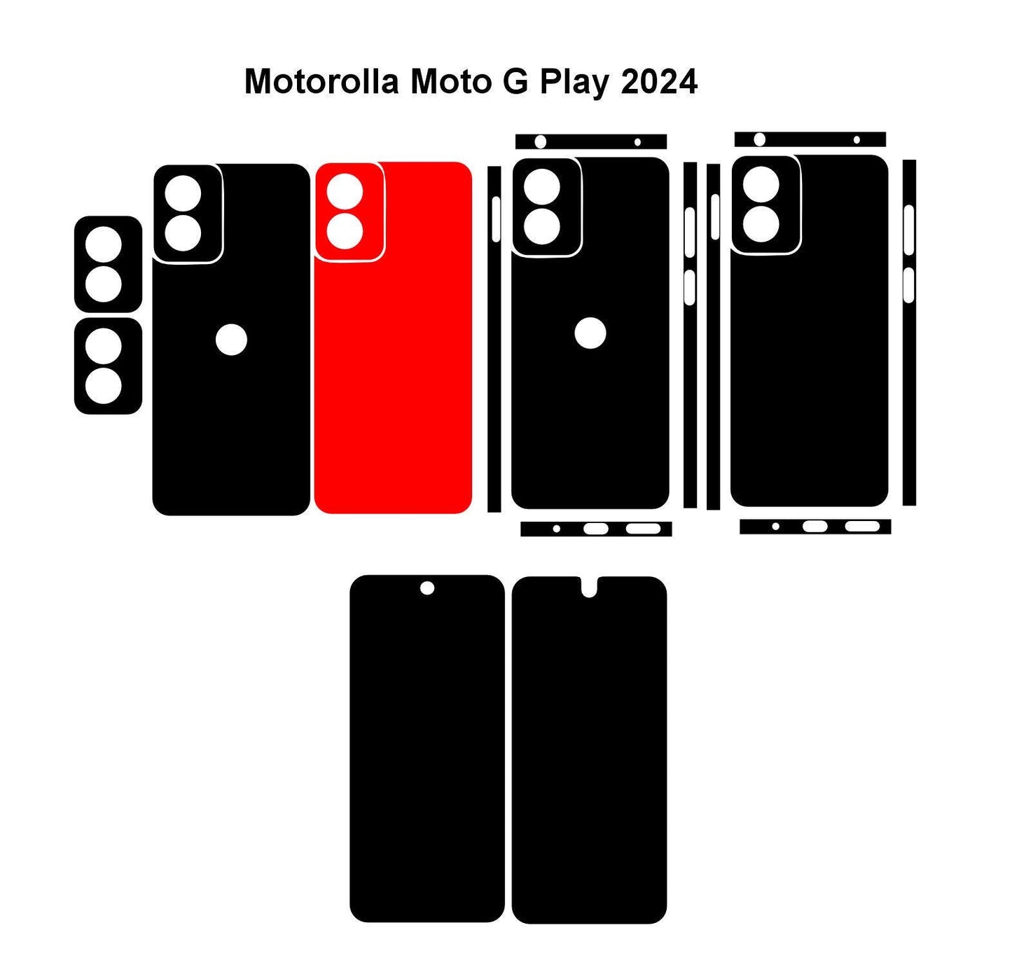 Motorola G Play 2024 & G84 Skin Vector Template: Phone Decal Design SVG PNG