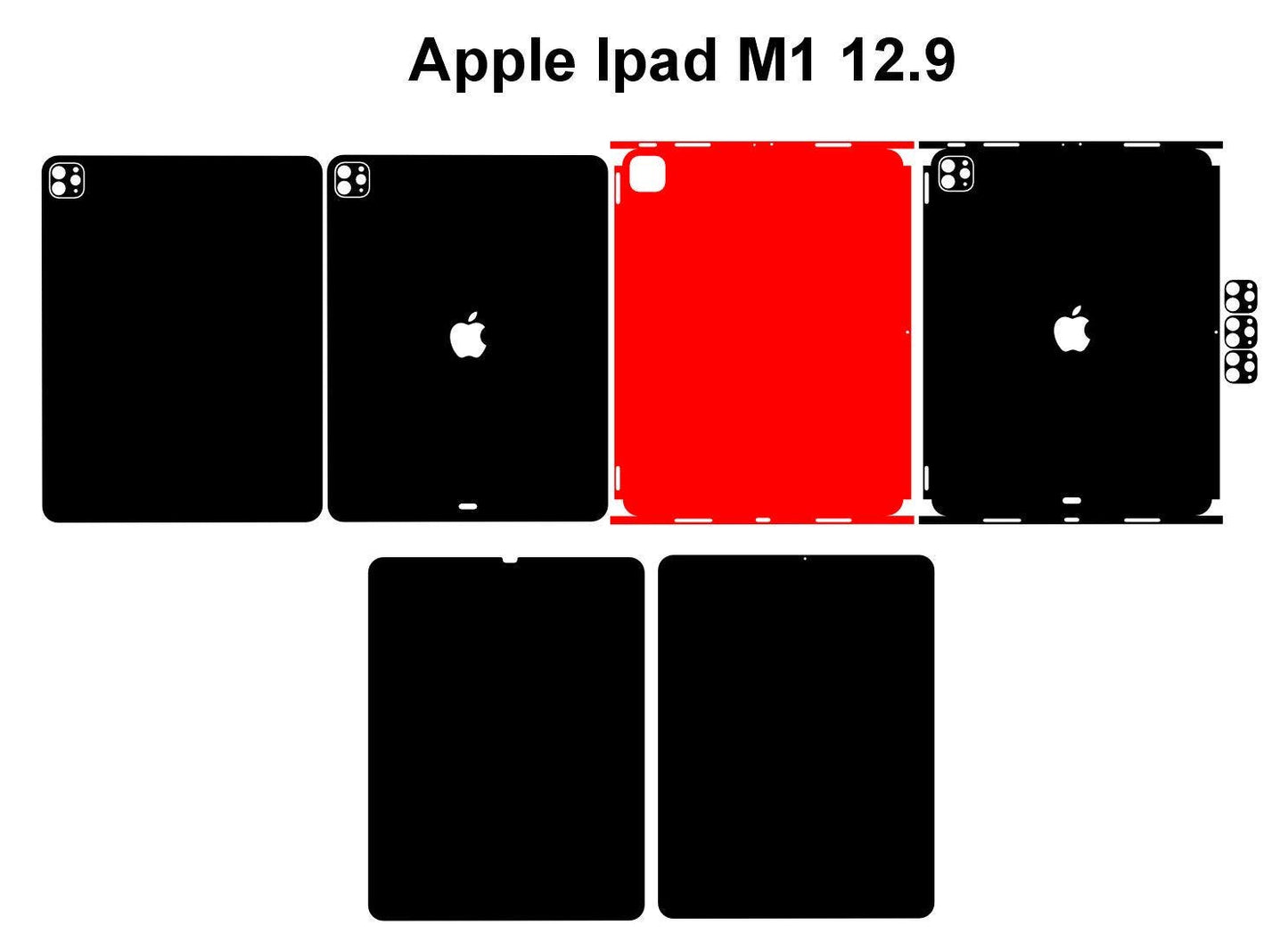 iPad Pro 12.9 (2021) Skin Template: M1 Chip, SVG DXF Cut Files (Digital Download)