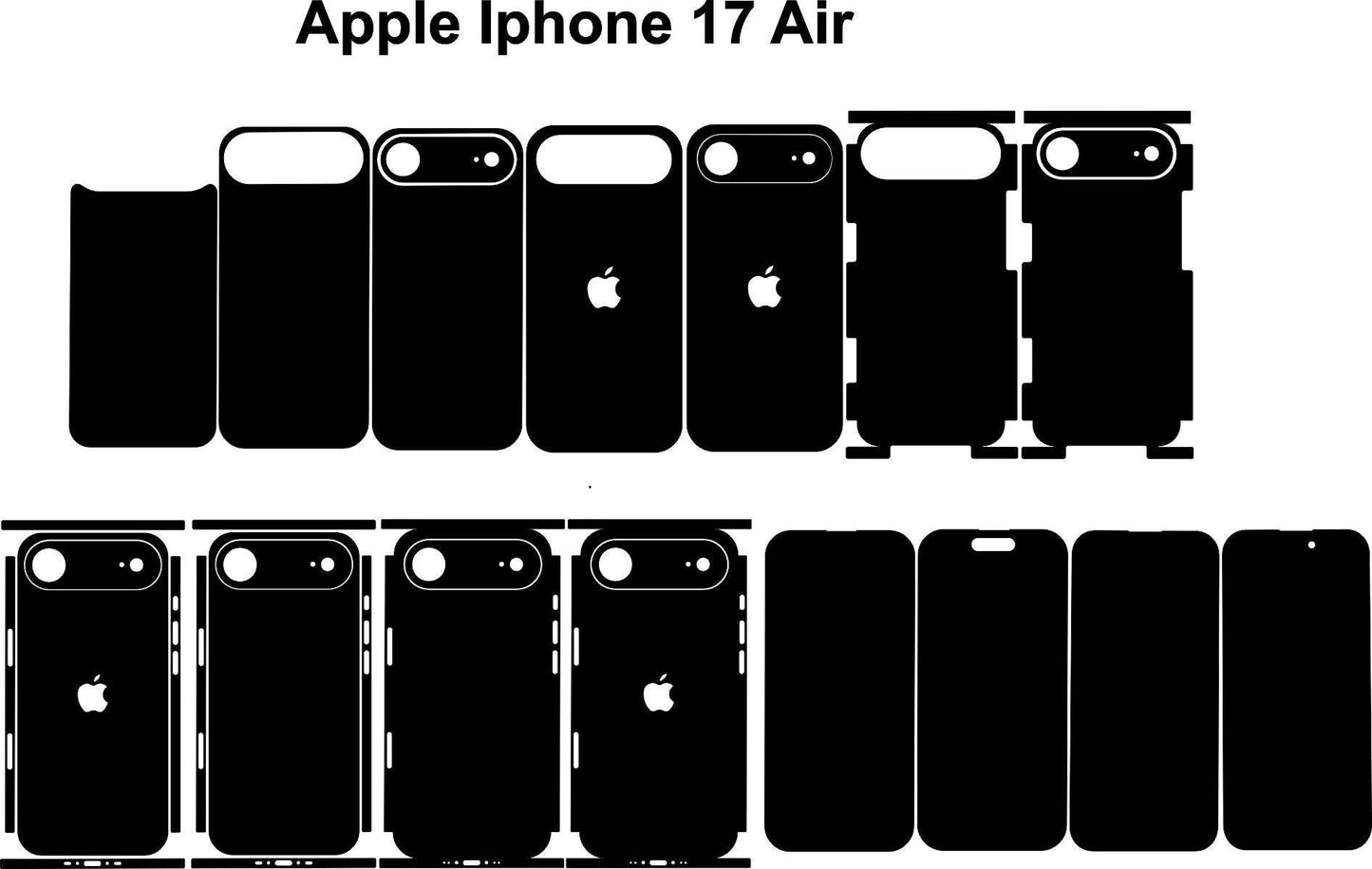 iPhone 17 Air Case Template: SVG DXF PNG Cut Files (Digital Download)