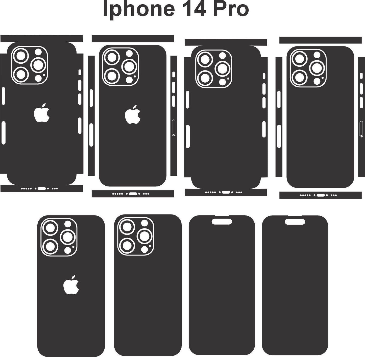 iPhone 14 Pro Skin Vector Files: Customizable Phone Decal (Digital Download)