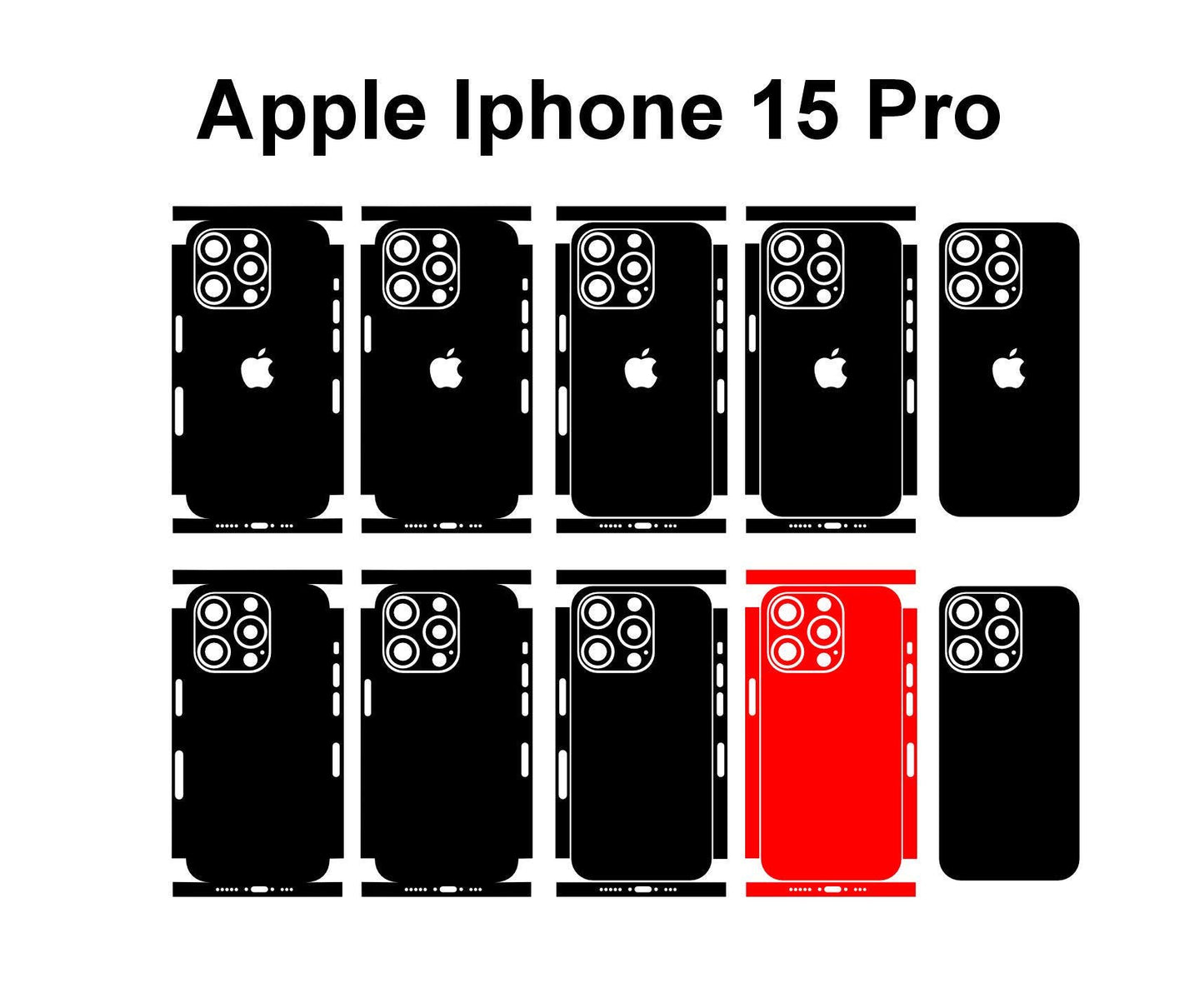 iPhone 15 Pro Max & Pro Skin Vector Template Cut Files SVG DXF PNG