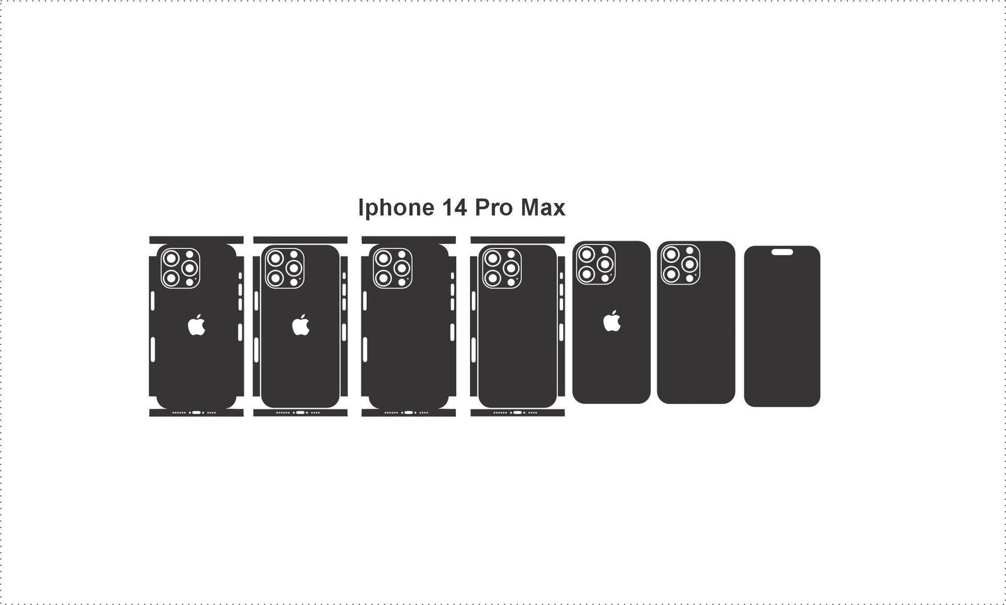 iPhone 14 Pro Max Skin Vector Files: Customizable Phone Decal (Digital Download)