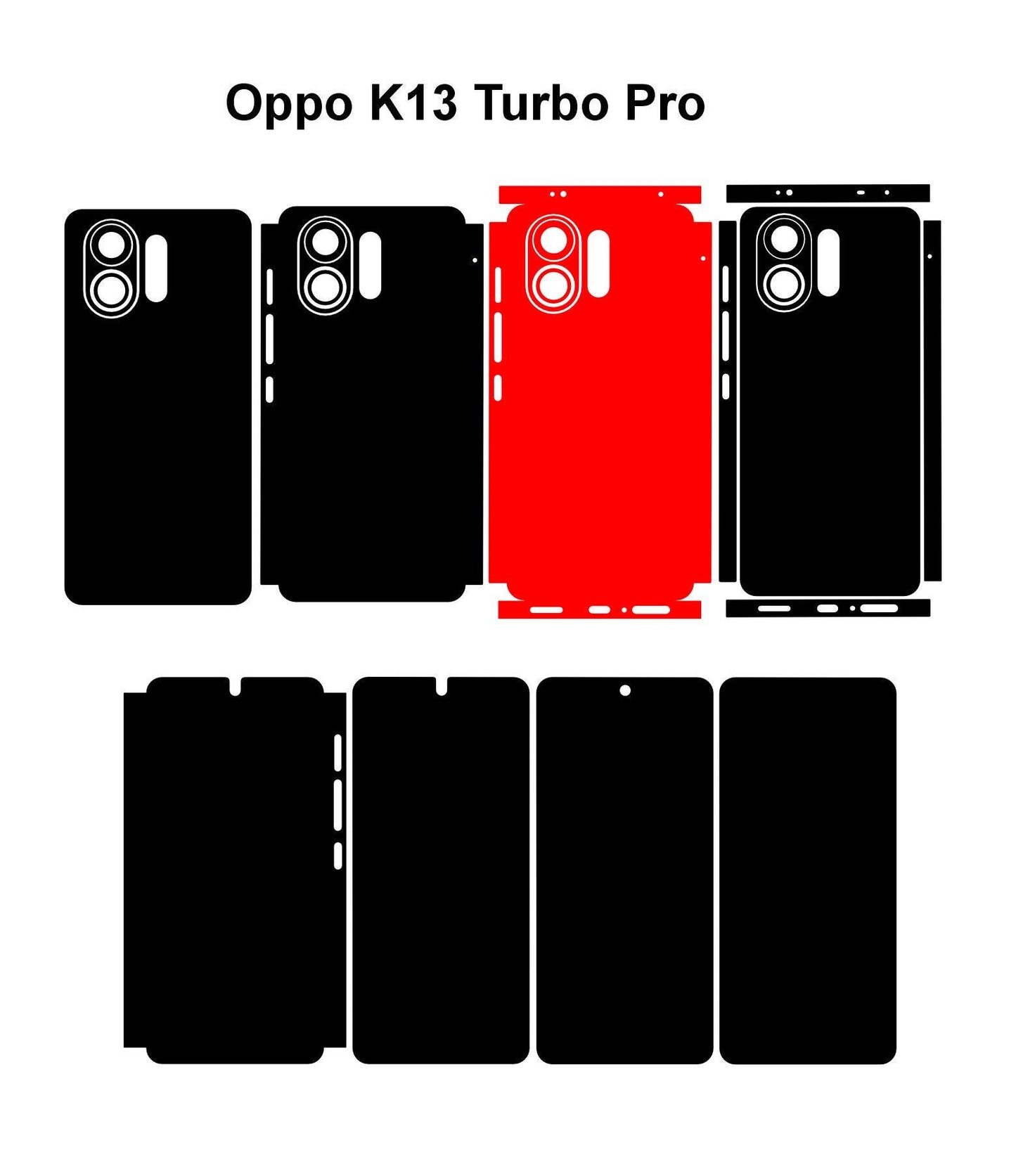 Oppo K13 ,Turbo Pro, & Pro Skin Vector Template Cut Files Svg Dxf Png