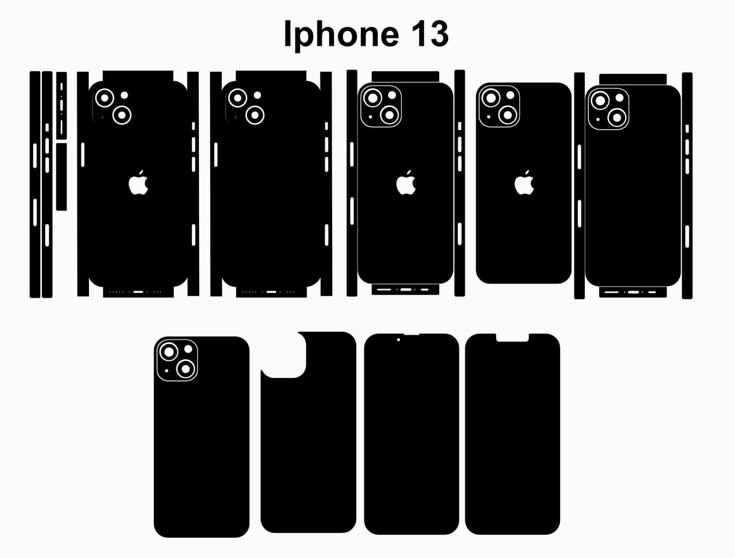 iPhone 13 Skin Vector Files: Customizable Phone Decal (Digital Download)