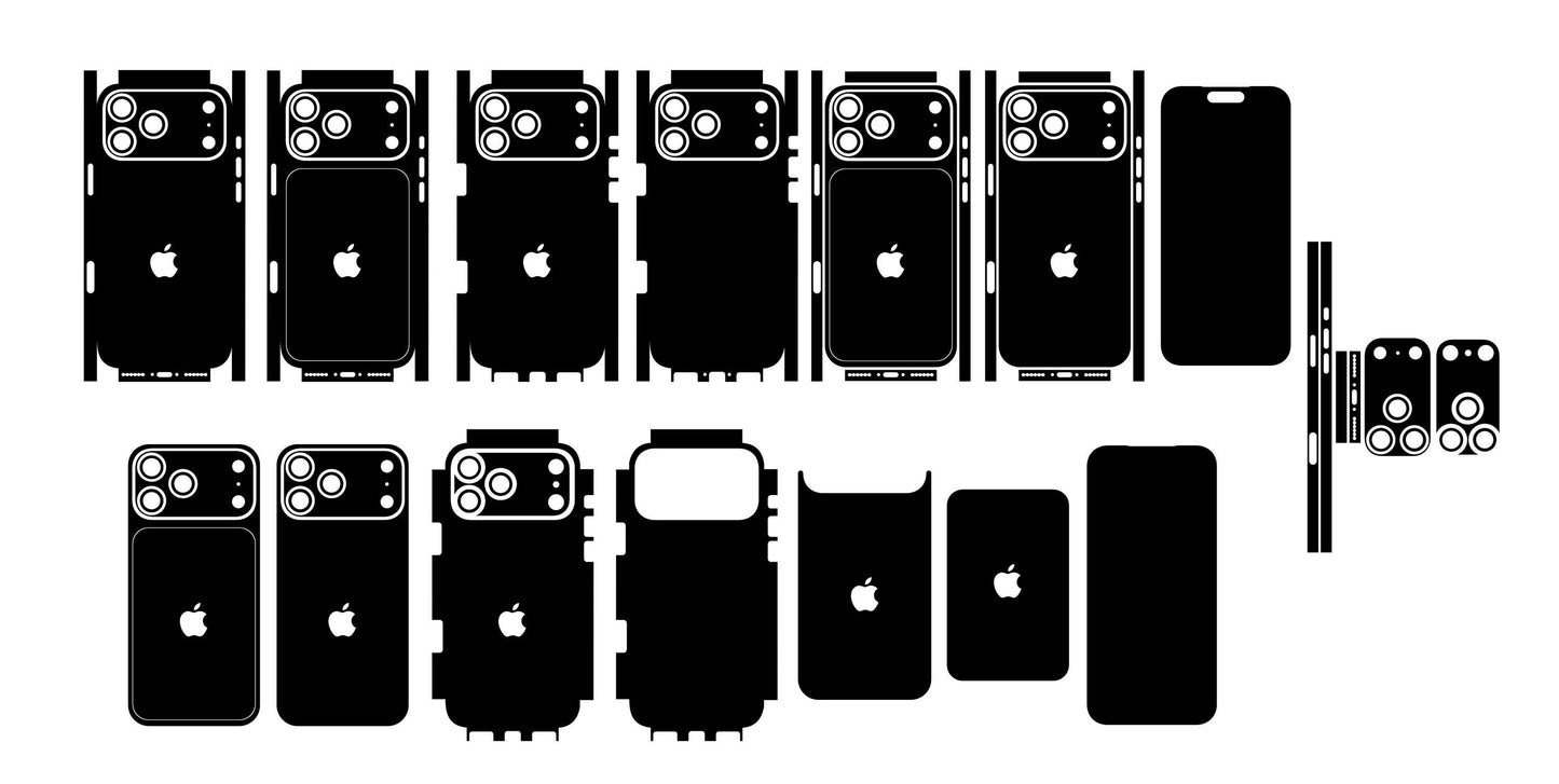 iPhone 17 Pro Max Case Template With Sim & eSim Cut Files SVG DXF PNG