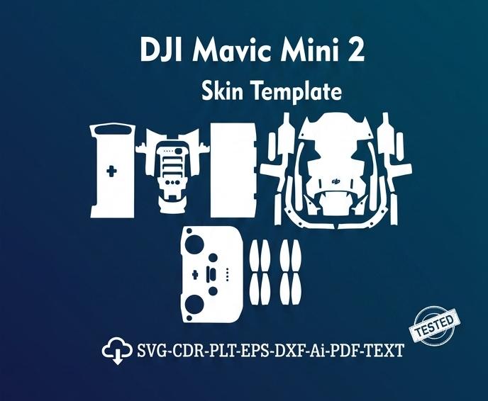 DJI Mavic Mini 2 Skin Vector Template Cut Files Svg Dxf Png